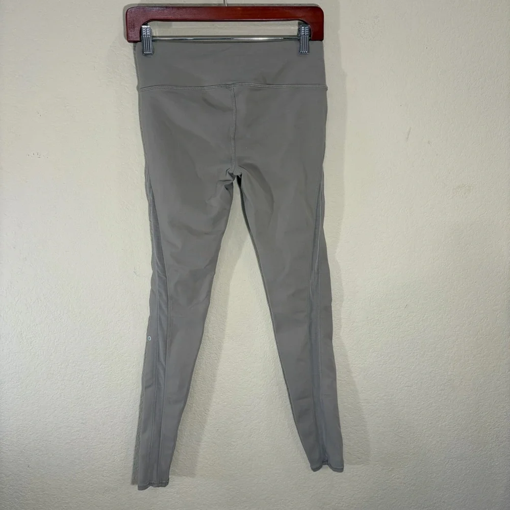 Alo Yoga 7/8 High-Waist Airbrush Legging - Taupe- Sz S Double Mesh Side Outdoor